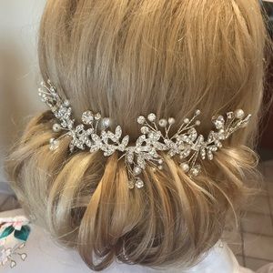 Beaded and Gem bridal hair piece
